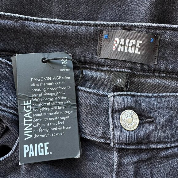 NWT Paige Anessa Wide Leg Ankle Jeans Black Lotus 31 - Picture 9 of 15